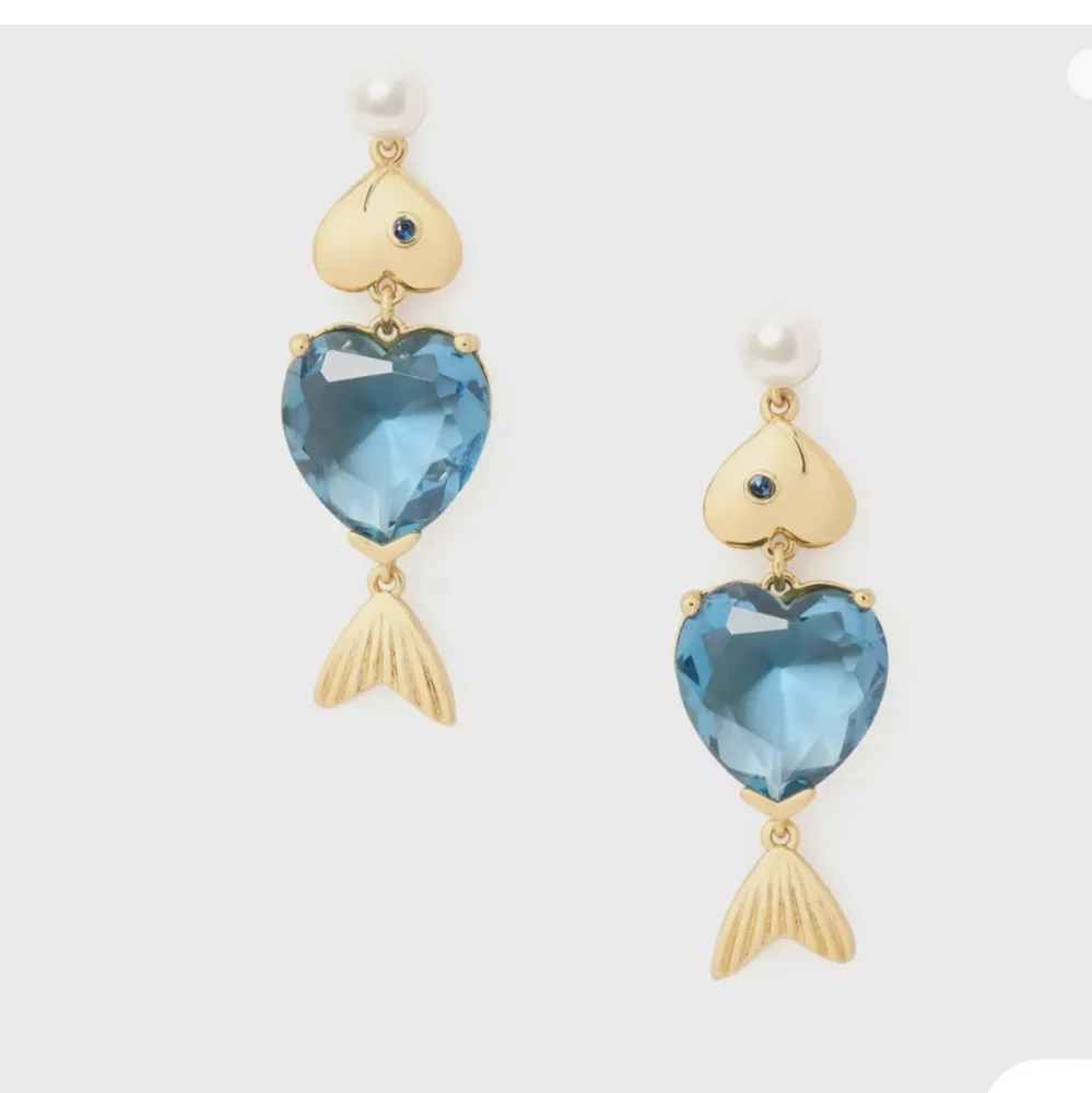 New Kate Spade What a Catch Fish Statement Earrings💙🐟💎